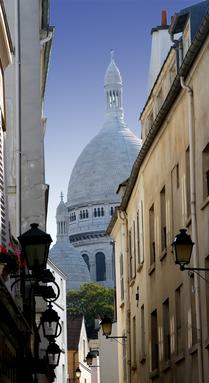Sacre Coeur from the Narrow Streets of Montmartre