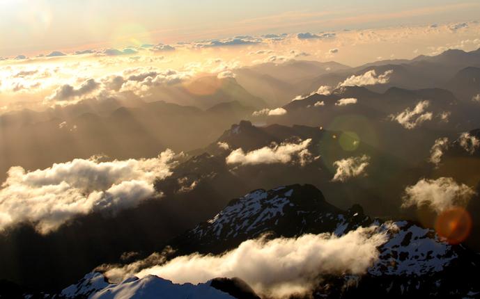 New Zealand's Fiords at Sunset